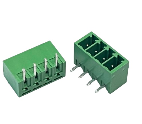 15EDG 3.5-4P Plug-in Terminal Block 4 pin Sealed curved pin socket Male 300V 8A Pitch 3.5mm Wire Range 26-16AWG ตัวผู้ ขางอ