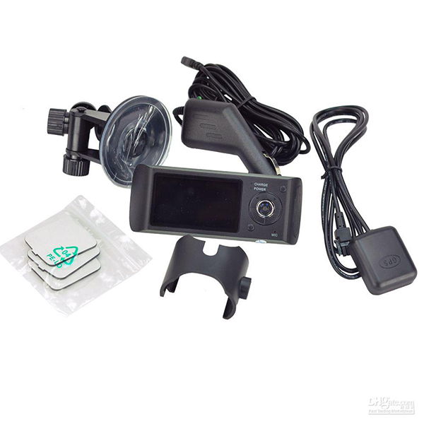 กล้องติดรถยนต์ R300 HD DVR 2 เลนส์+GPS