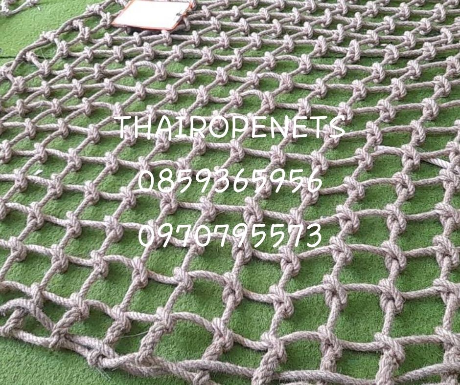 ตาข่ายยกของ เชือกมะนิลาแท้ขนาด 16 มิล พร้อมบ่วงเชือกทั้ง 4 ด้าน ตาข่ายเคลื่อนย้ายสินค้า ตาข่ายขนของ ตาข่ายยกของชิ้นใหญ่