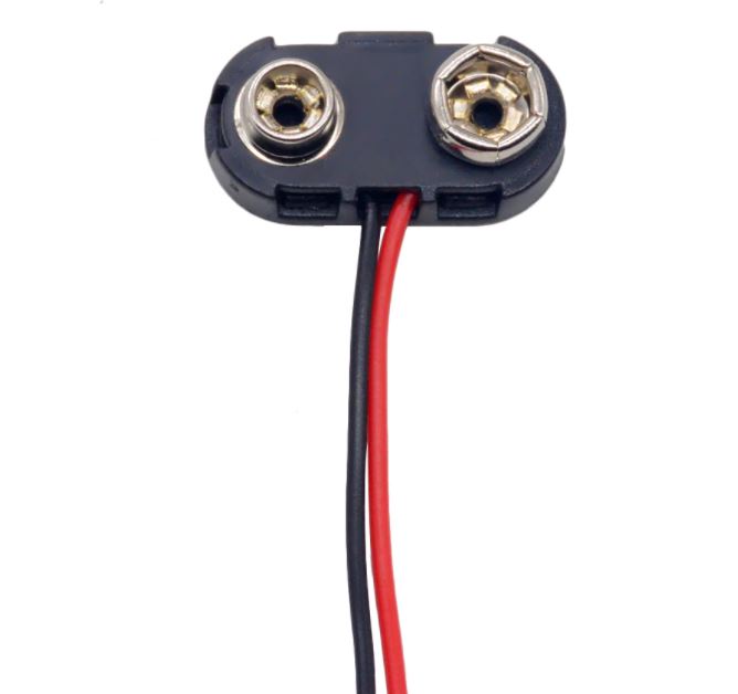 ขั้วถ่าน 9V รางถ่าน 9V สายไฟออกตรงกลาง T type 9V Battery Snap Connector clip Lead Wires holder Line length 15cm