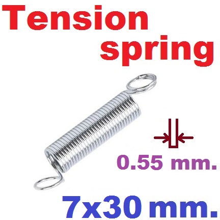 สปริงขดแบบดึง ขนาด 7x30 mm.Tension spring Extension spring Steel สปริงดึง สปริงเกี่ยว