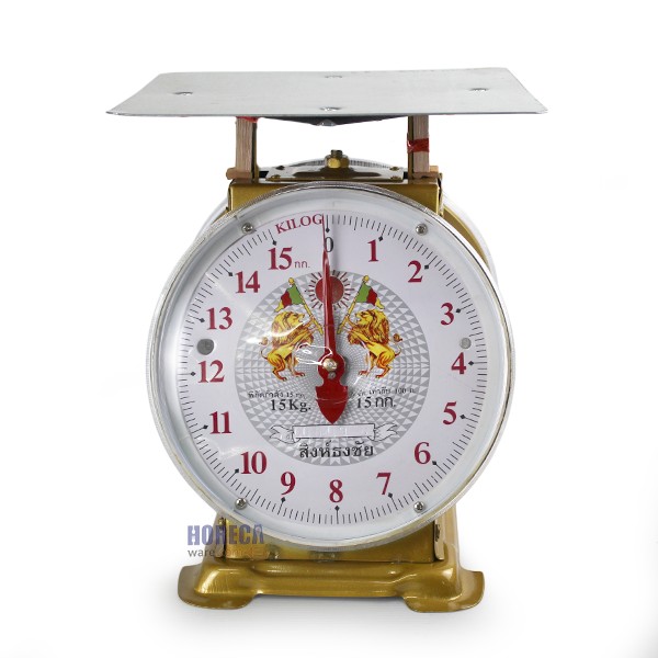 ตาชั่ง สิงห์ธงชัย 15 ก.ก. แบน ตราแสงฟ้า