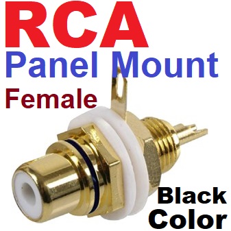 เเจ็ค RCA ตัวเมีย แถบดำ ชุบทอง ติดแท่น Gold-Plated Panel Mount Gold Plated RCA Female Plug Socket Amplifier Chassis Phono Connector Nut Solder Cup