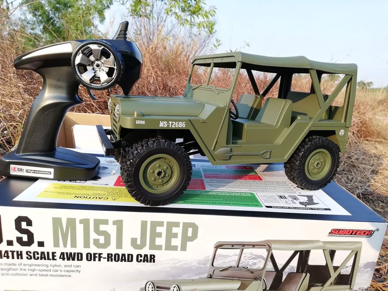 รถจิ๊ปบังคับวิทยุ U.S.M151 Jeep 4WD Off-Road Car ขับเคลื่อน 4 ล้อ มีโช็คอัพ Scale 1:14 เหมือนจริง(มี มอก.)
