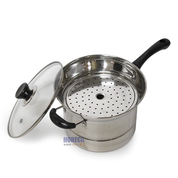 Ikkyu stainless steel pot-fryer-steamer set