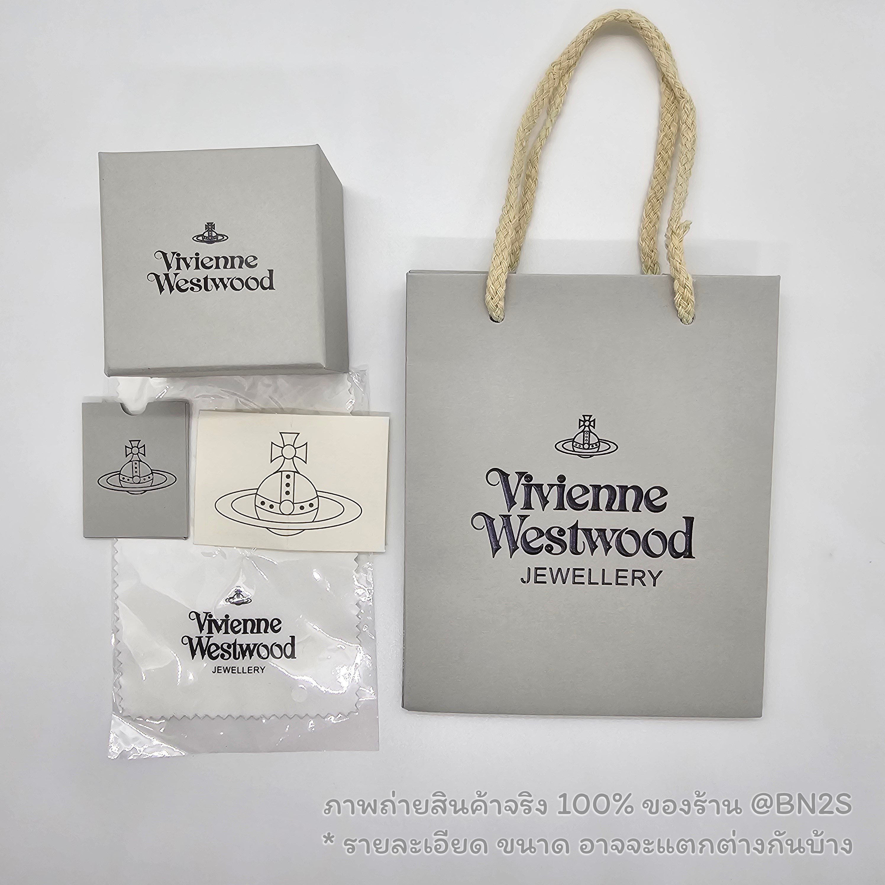 กล่อง Vivienne Westwood ถุงสีเทา กล่องขนาด 7x7 ซม. พร้อมอุปกรณ์ครบชุด