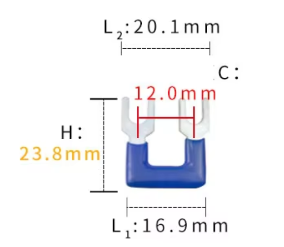 TB-2502 จั้มเปอร์ 2 ช่อง สีแดง สำหรับเทอร์มินอลบล็อก 25A Jumper Bar for Terminal Block 2 pin Connector Bar Red color