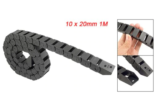 รางกระดูกงู เก็บสายไฟ 10x20mm ยาว 1 เมตร Cable Drag Chain แบบมี End Fits หัวท้าย โซ่เก็บสายไฟ