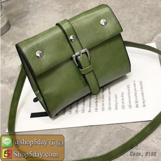 กระเป๋าสะพายหนังUPนิ่ม แฟชั่นเกาหลี (เขียว)