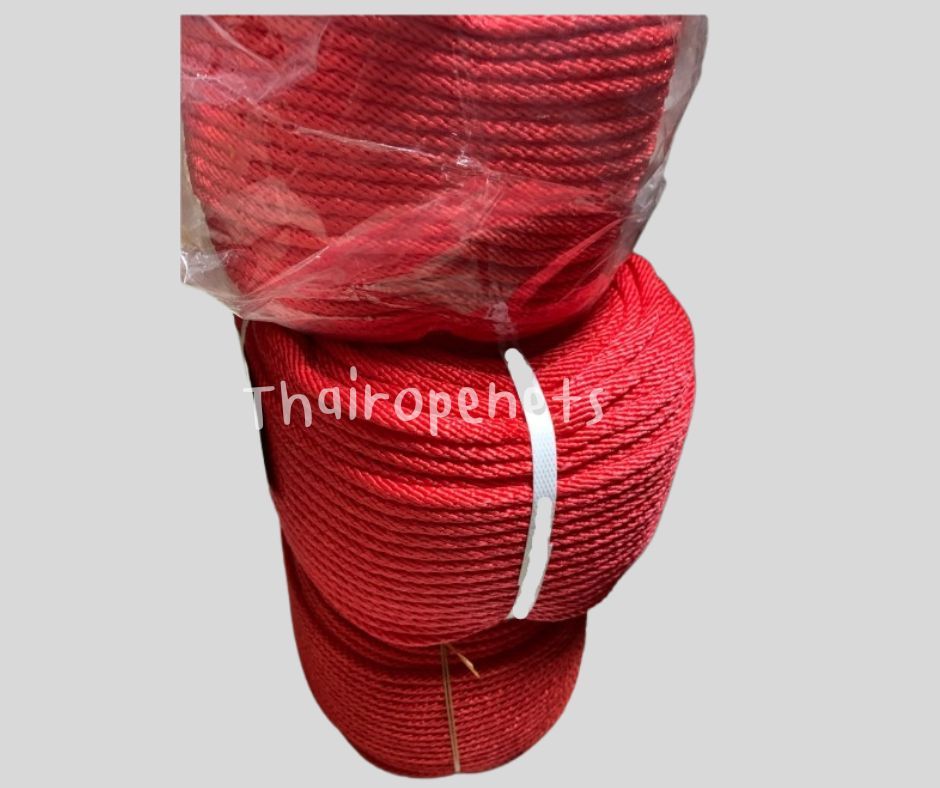 เชือกเส้นใยเหนียว เชือกโพลีเอสเตอร์ สีแดง ขนาด 14 มิล เชือกลูกเสือ เชือกงาน DIY สินค้าพร้อมจัดส่ง