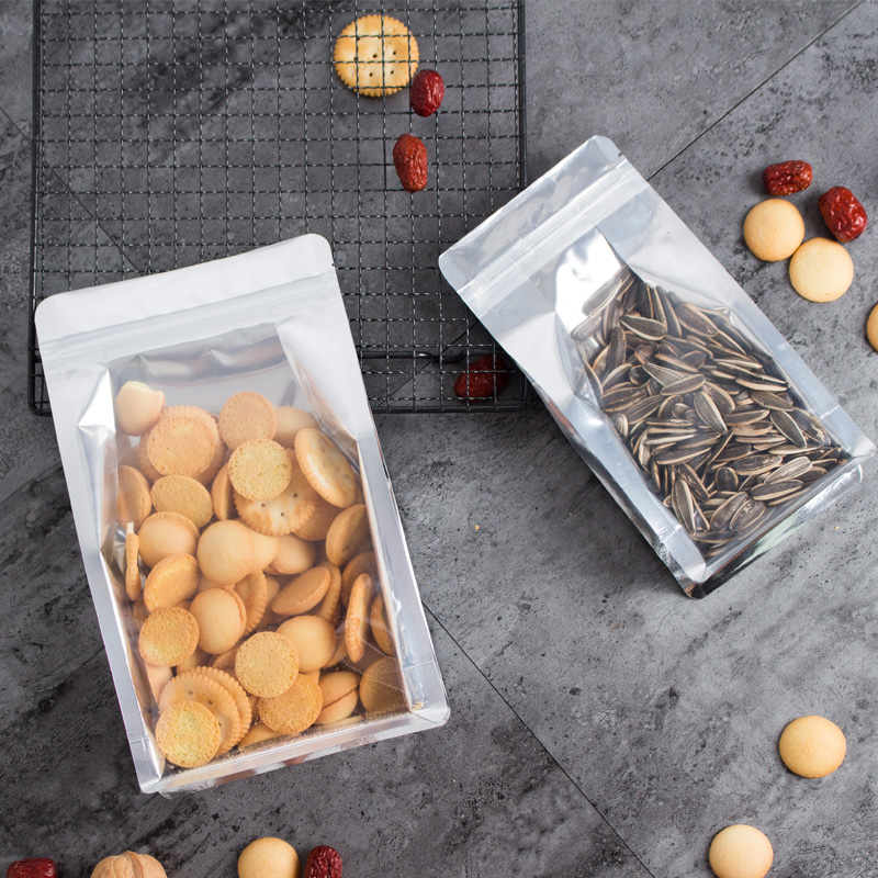 ถุงฟอยด์เมทัลไลท์ หน้าใส มีซิปล็อค ตั้งได้ ขยายข้าง