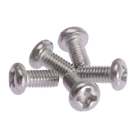 สกรูมิลแฉก GB ชุบนิเกิ้ล M4x8 mm. แพ็คละ 20 ตัว M4*8 round head cross nickel-plated screw carbon steel น็อตเกลียวมิล