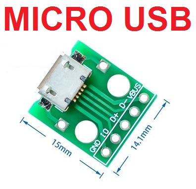 MICRO USB to DIP Adapter 5pin female connector B type pcb converter pinboard 2.54mm.