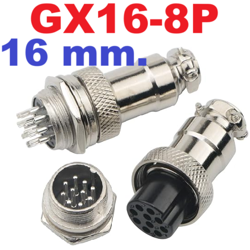 ปลั๊กเหล็ก GX16-8P 16mm Male & Female Connectors Socket Aviation Plug Aerial Plugs Sockets ปลั๊กโลหะ