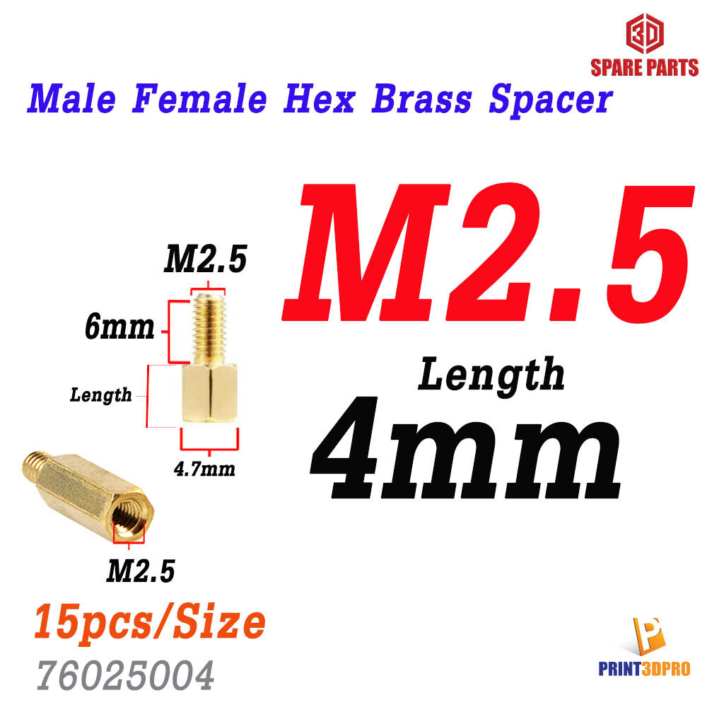 M2.5 Screw Nut Hex Brass Male Female Standoff Board Pillar Hexagon Thread PCB Motherboard Spacer Nut Hollow Column 15pcs/Size