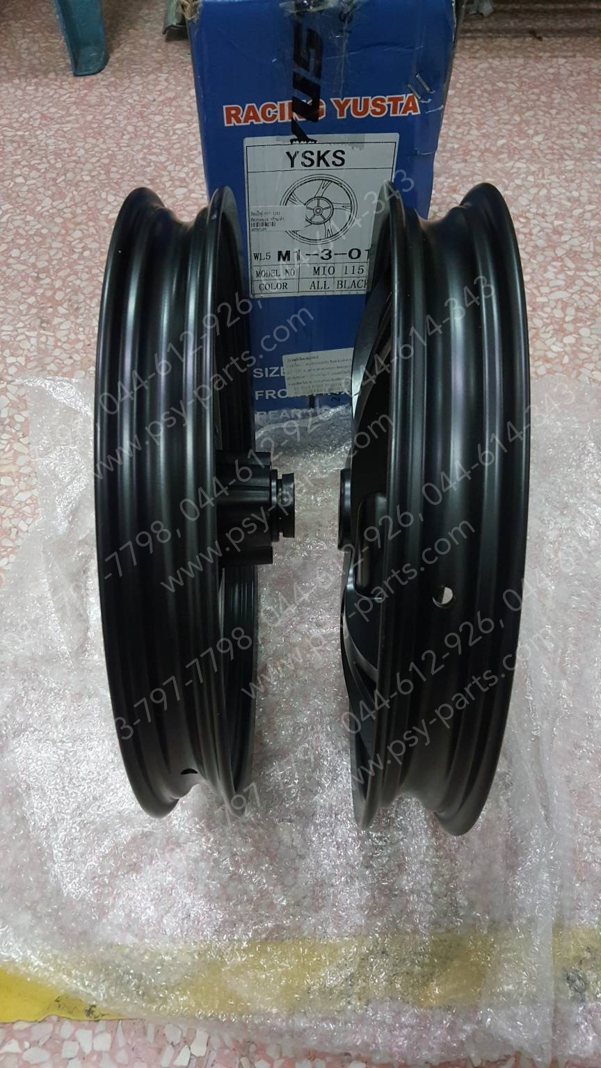 ล้อแม็กคู่ MIO 115-I, FINO-I ดิสก์เบรค 3 รู (ขอบ14) 5ก้าน สีดำ