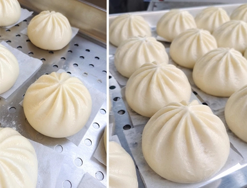 เครื่องทำซาลาเปาขนาดเล็กสำหรับร้านอาหารเช้า เครื่องขึ้นรูปซาลาเปาเนื้อและผัก เครื่องขึ้นรูปซาลาเปาตั้งโต๊ะเชิงพาณิชย์