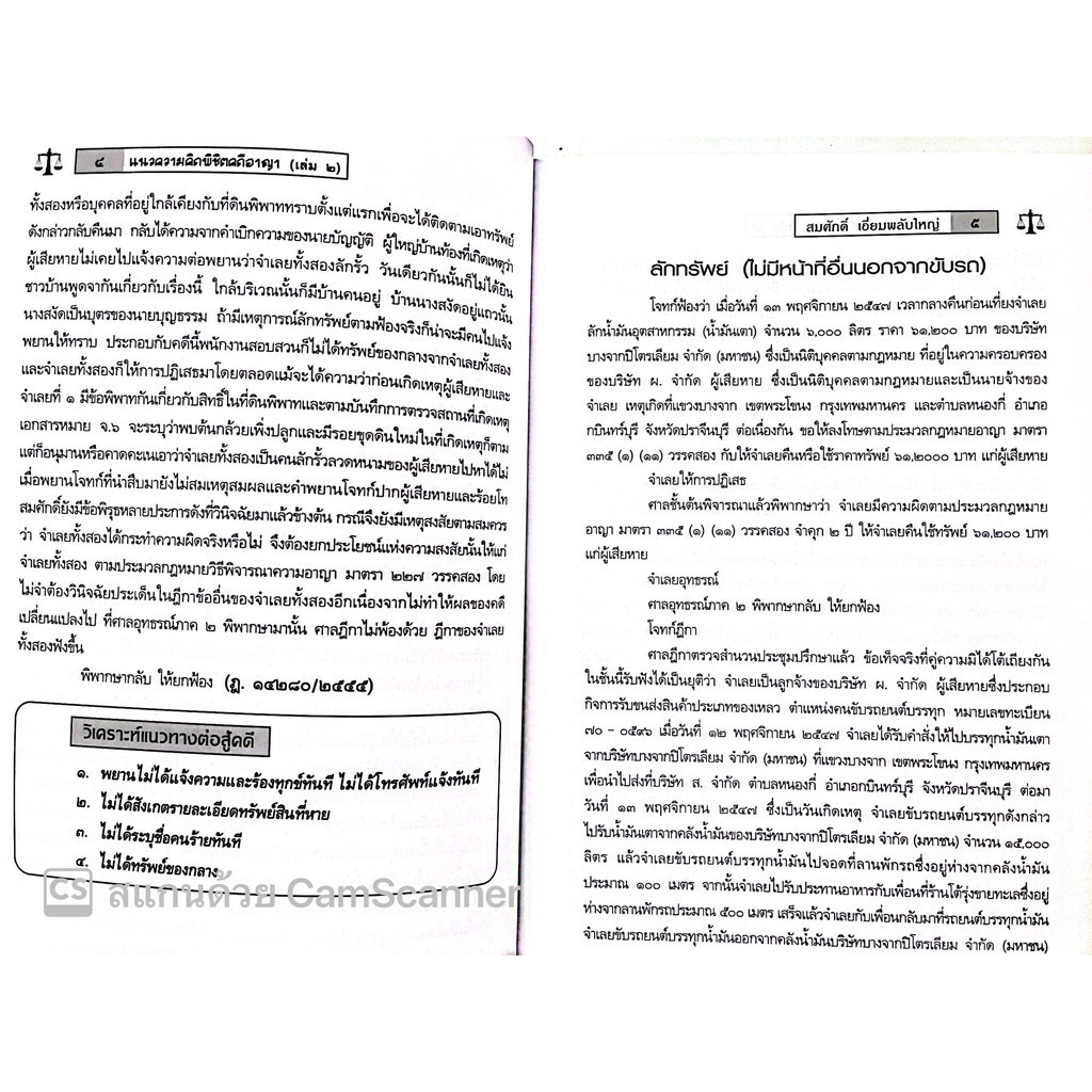 แนวความคิดเชิงกลยุทธ์ พิชิตคดีอาญา วิเคราะห์ประเด็นยกฟ้อง เล่ม 2 โดย : สมศักดิ์ เอี่ยมพลับใหญ่ ปีที่พิมพ์ : มกราคม 2566