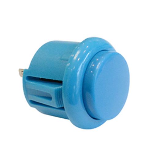 สวิตช์กดติดปล่อยดับ สีน้ำเงิน ขนาด 24mm button console micro switch arcade game ปุ่มกดเกม ตู้เกมอาเขต