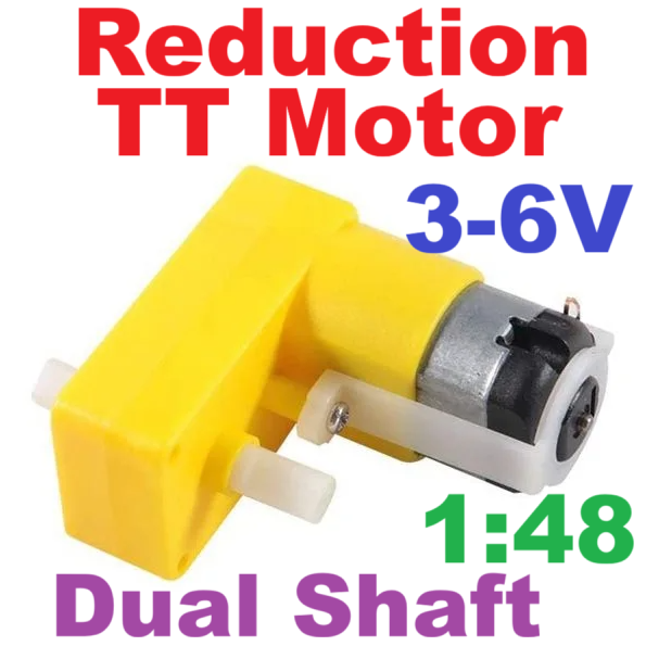 เกียร์มอเตอร์ 3-6V แบบตัวแอล แกนคู่ ทดรอบ 1:48 reduction motor robot car gear motor L-bend motor