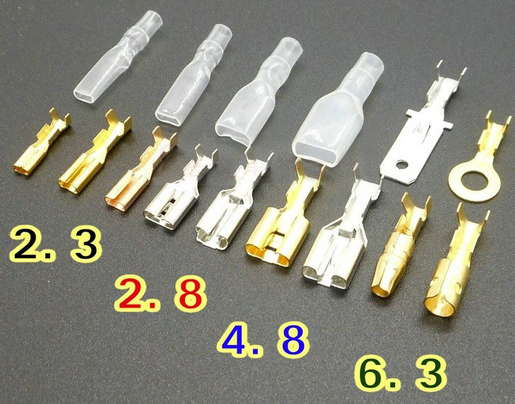 หางปลา 2.3 mm. มีเปลือกหุ้ม female crimp terminal connector with transparent sheath inserted spring 2.3mm insulation plug spring insert pure copper