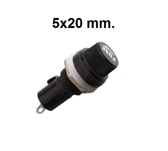 กระบอกฟิวส์ 5X20mm. 10A 250V (15A 125V) insurance tube socket Panel Mount Fuse Holder