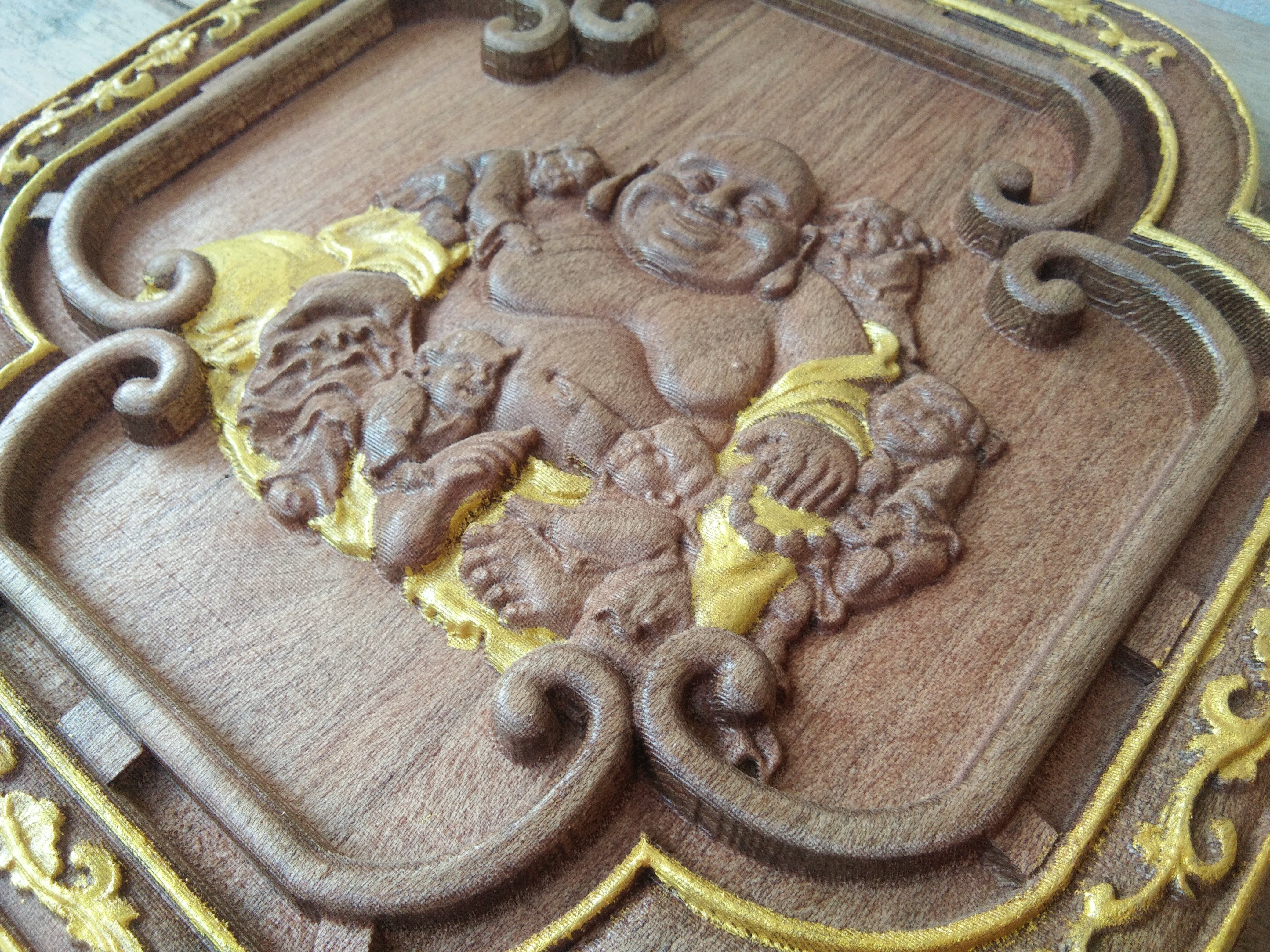 ภาพแกะสลักไม้ พระสังกัจจายน์