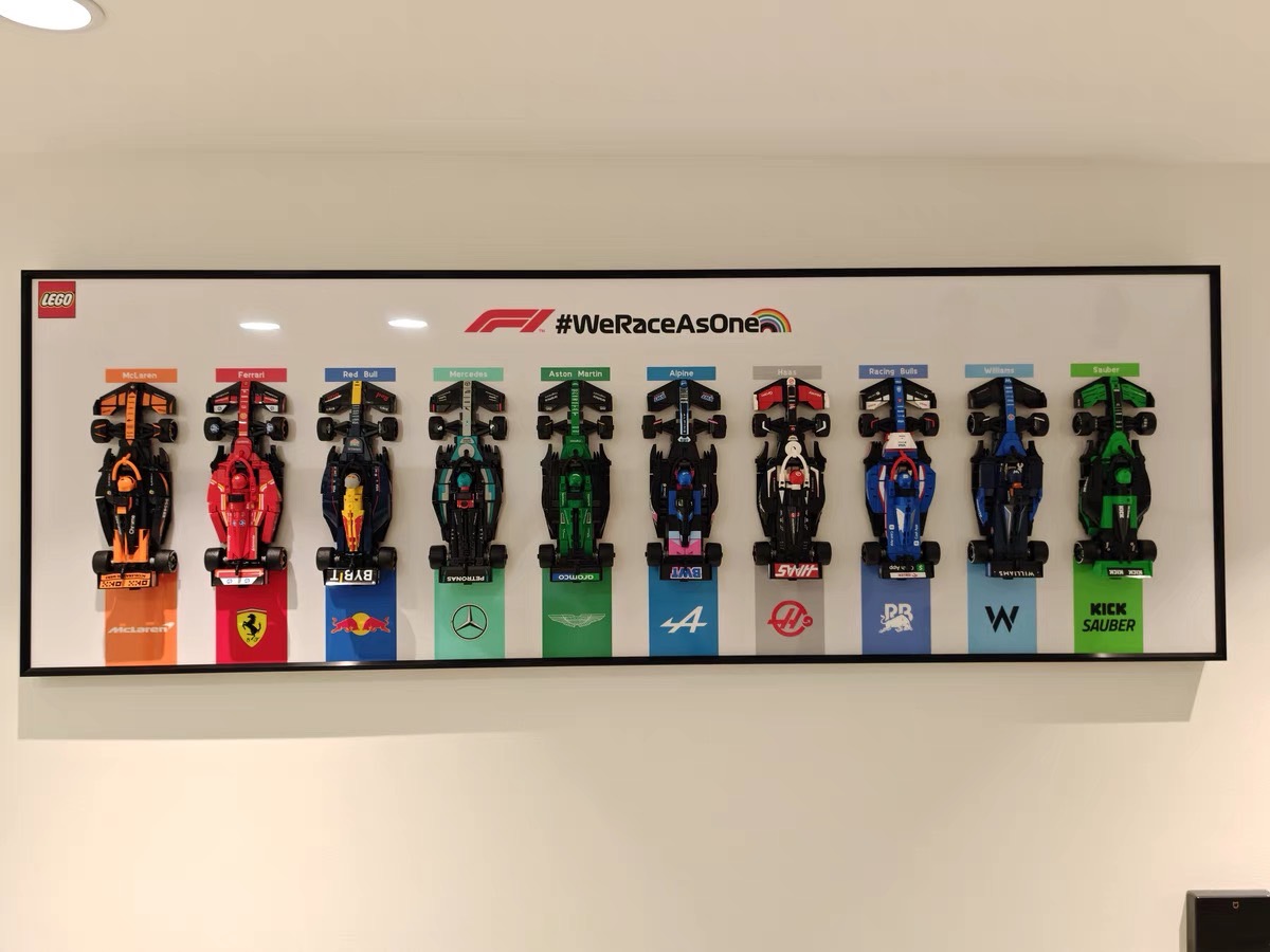 Display frame สำหรับ LEGO Speed Champion F1 10 คัน (สีขาว)