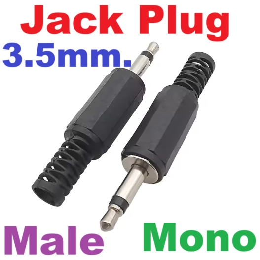 3.5mm Mono Jack Plug Headphone Solder Connector 2/3 Pole AUX Adapter for DIY Repair Replace
