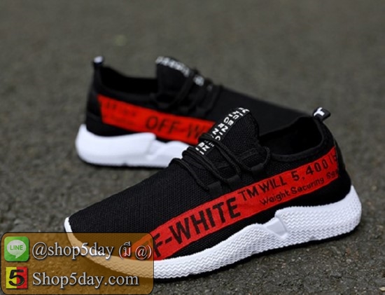 รองเท้าลำลองตาข่ายแฟชั่นเกาหลี สไตล์แบรนด์ดัง (แถบแดง)