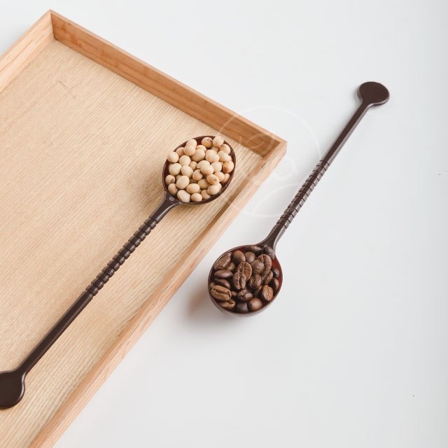 ช้อนตักนมผง Powder Spoon ช้อนตักผงก้านยาว Spoon สีน้ำตาล ช้อนตักผงกาแฟ ยาว 21.5cm /ชิ้น