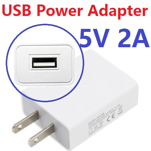 อะแดปเตอร์ USB 5V 2A Universal USB Power Adapter White US Plug Switching Power Supply