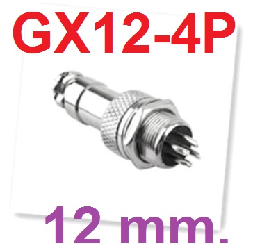 ปลั๊กเหล็ก GX12-4P 12mm Male & Female Connectors Socket Aviation Plug Aerial Plugs Sockets ปลั๊กโลหะ