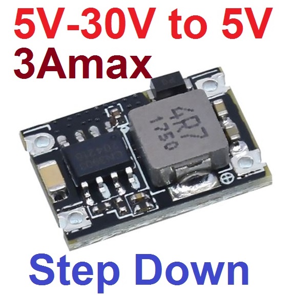 5V-30V to 5V DC-DC 3A Fixed Output Mini Buck Step Down Converter Board Module Voltage Regulator PCB Board Power Buck Module CN3903