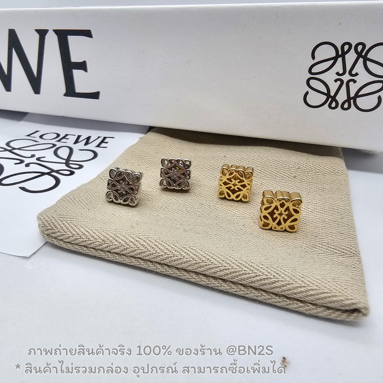 สีเงิน | [ออริ] LOEWE Anagram Stud Earrings ต่างหูโลเอ งานจี้สตั๊ด โลโก้ อะไหล่เงิน-ทอง งานดีสุด ก้าน 925 ปั๊มโลโก้คมชัด งานจริง 100% มาพร้อมถุงกระดาษ