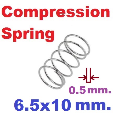 สปริงขดแบบกด ขนาด 6.5x10 mm. Compression Spring Pressure Spring Steel สปริงกด สปริงดัน