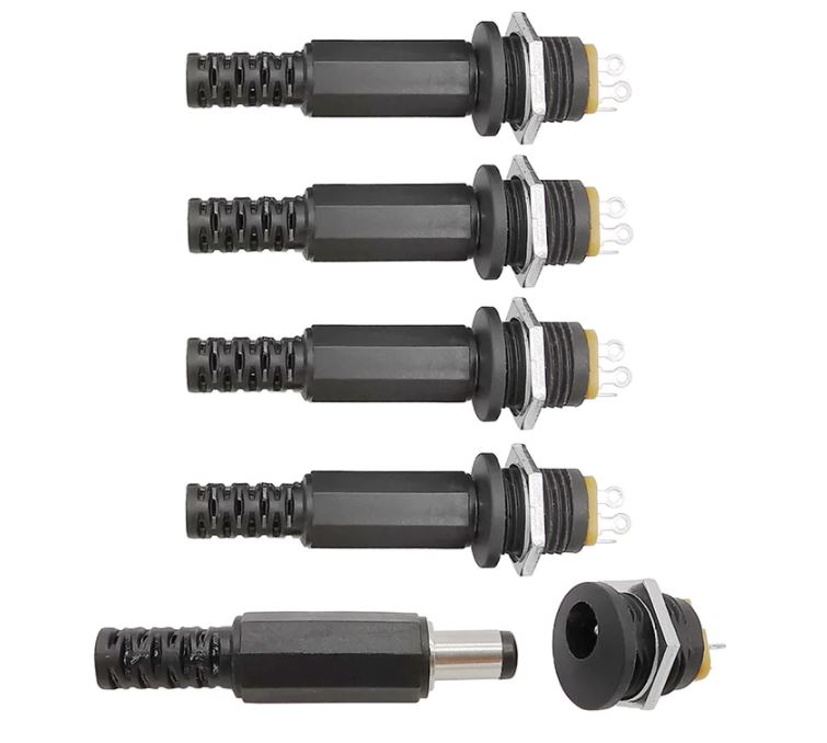 แจ็ค DC สีดำ Power Socket Jack Connector Rated Voltage DC30V 11.38mm. DC022 socket Jack DC Jack Power