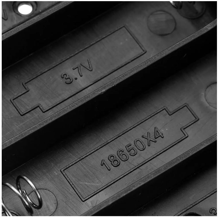 รางถ่านขนาด 18650 แบบ 4 ก้อน 14.8V พร้อมสายไฟ lithium cell. 4 Slots Battery Box Rechargeable Battery Holder