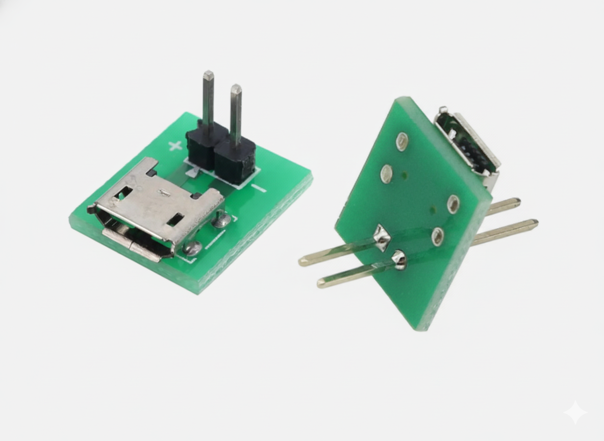 micro USB to Male 2.54mm double Pin Header converter module for power supply