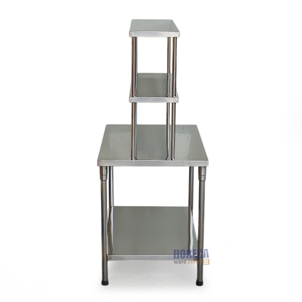 โต๊ะเตรียม มีพื้นล่าง 1100x700x850+double high shelf (Chen) แมสเตอร์แวร์-CH