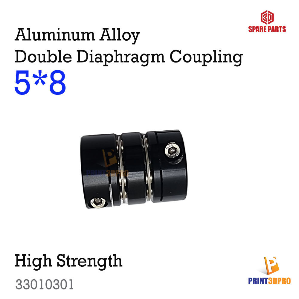 Aluminum Alloy Double Diaphragm Coupling 5x8mm Elastic Connector 3D Printer Part