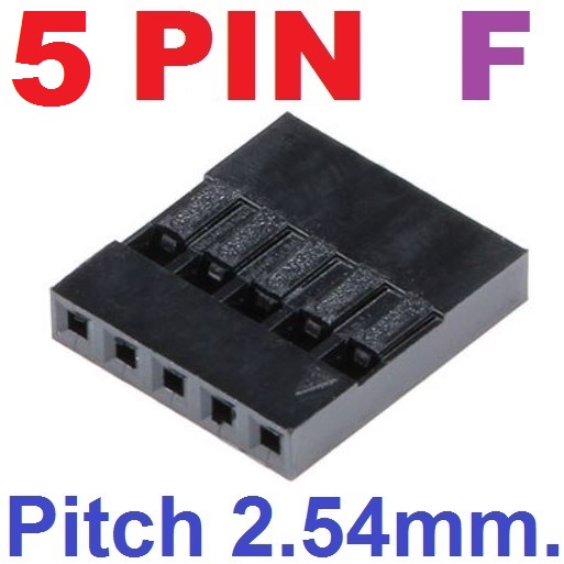 Dupont 5Pin Pitch 2.54mm Shell Housing Female Plug Connector ตัวเมีย