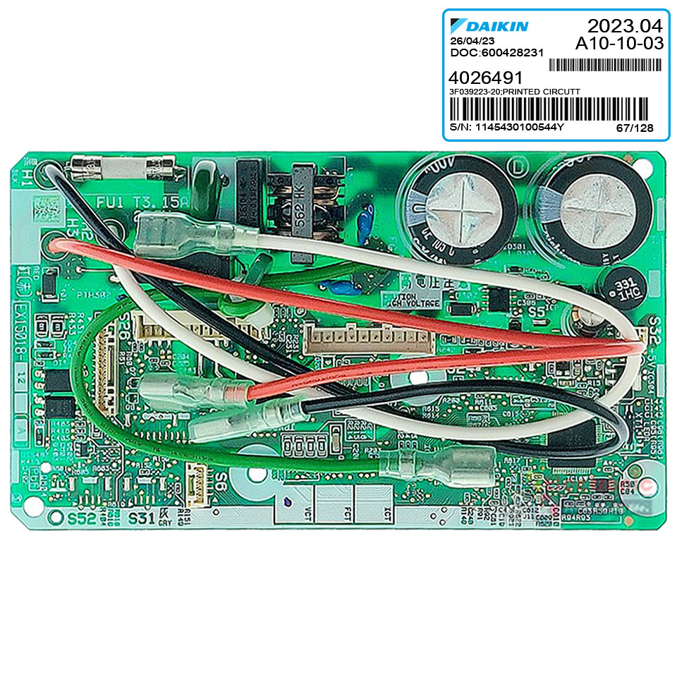 แผงบอร์ดแอร์คอยเย็นDAIKIN-ไดกิ้น รุ่น FTKQ09UV2S-อะไหล่ใหม่แท้บริษัท #อะไหล่แอร์DAIKIN