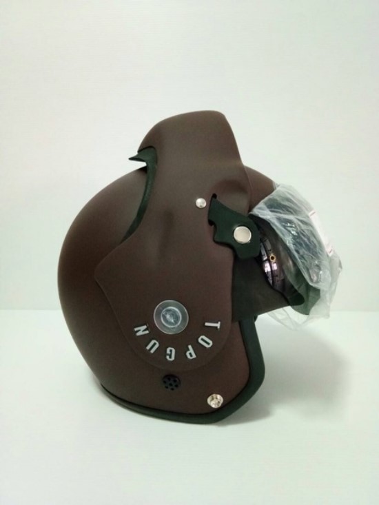 🔥หมวกกันน็อคTOPGUN สีน้ำตาลด้าน