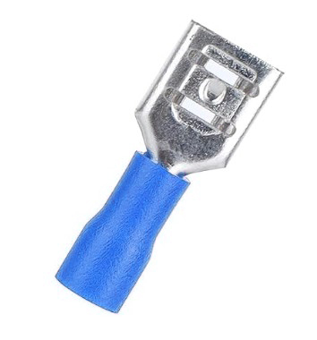 หางปลา FDD1.25-250 สีน้ำเงิน สำหรับสายไฟ 1.5-2.5 mm2 (16-14 AWG) แพ็กละ 20 ตัว Crimp Terminal หางปลาเสียบ FDD1.25-250 ตัวเมีย