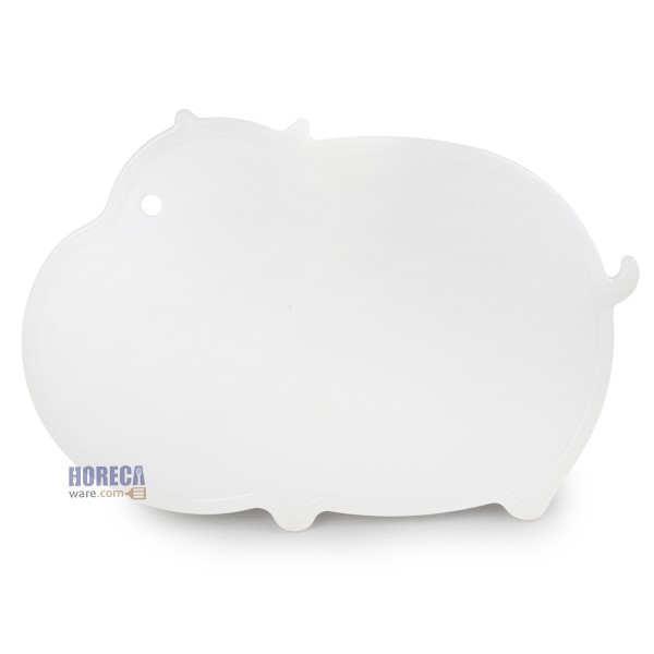 เขียงพลาสติกสีขาว รูปฮิปโป 25x36x1ซม. ฟิกเกอร์-พลาสติก