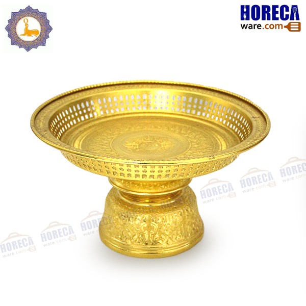 พานขันโตกลายไทย ทอง 26 ซม. แมวน้ำ