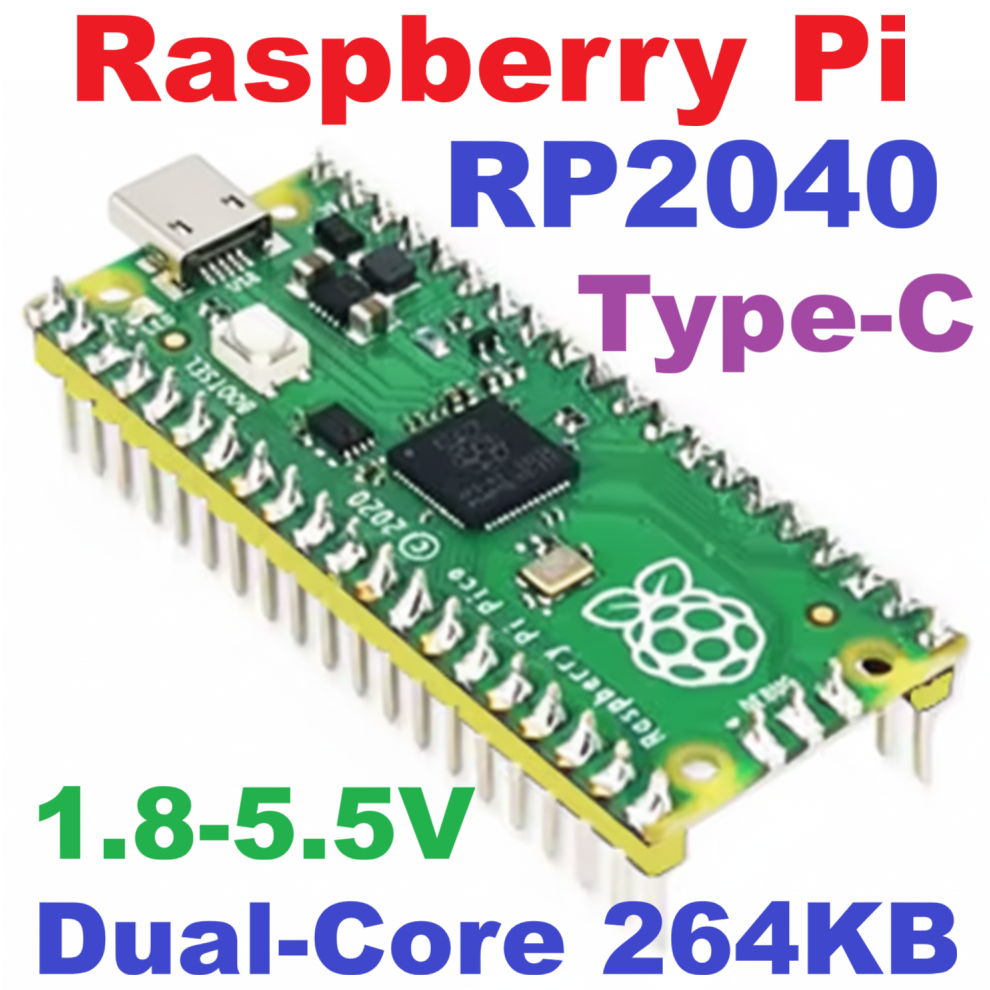 Raspberry Pi Pico Board RP2040 Dual-Core 264KB Low-Power High-Performance Microcomputer Cortex-M0 Processor