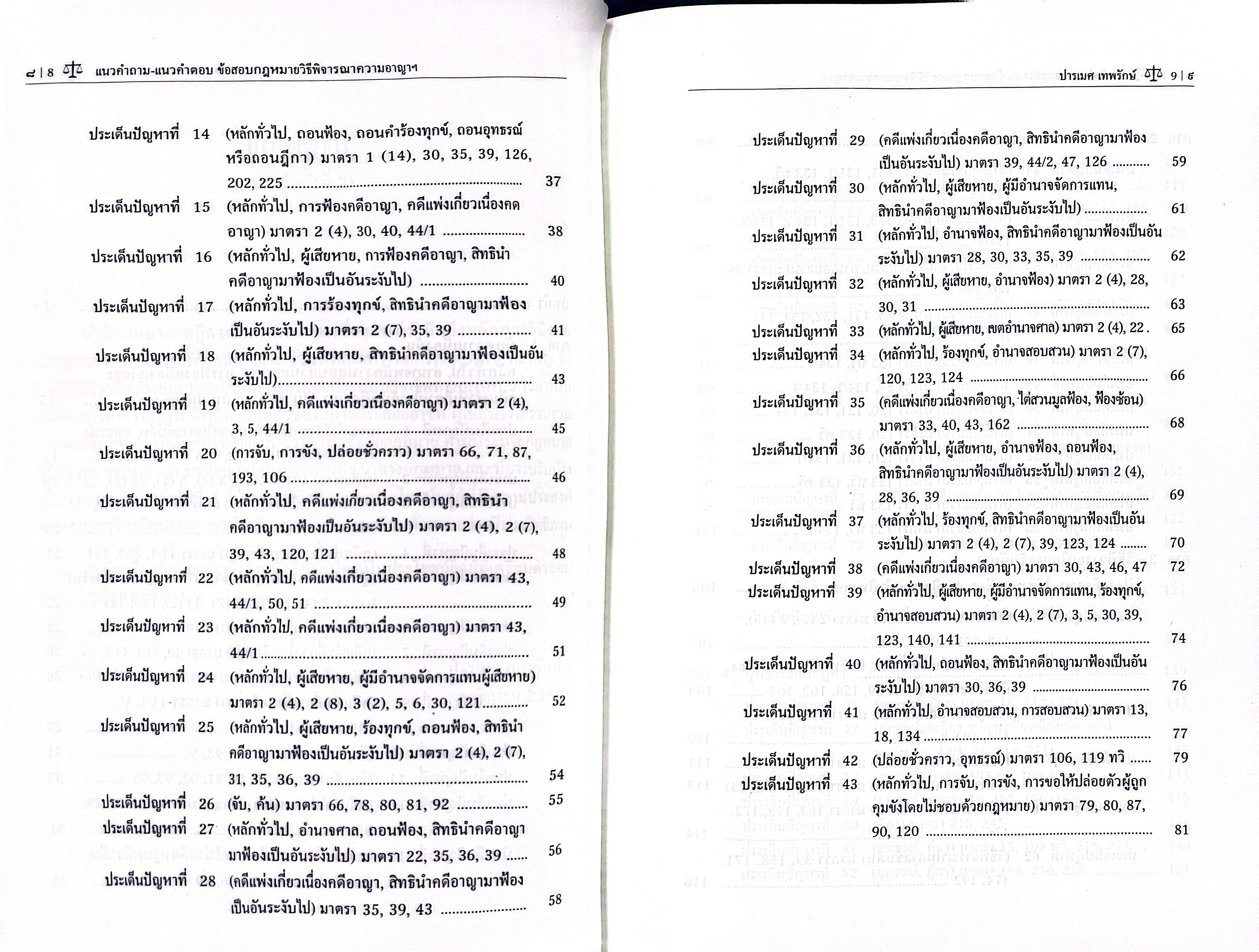 (ห่อปก) แนวคำถาม-แนวคำตอบ ข้อสอบกฎหมาย วิ.อาญา ตามแบบฉบับฎีกาประยุกต์ 100 ข้อ / ปารเมศ เทพรักษ์