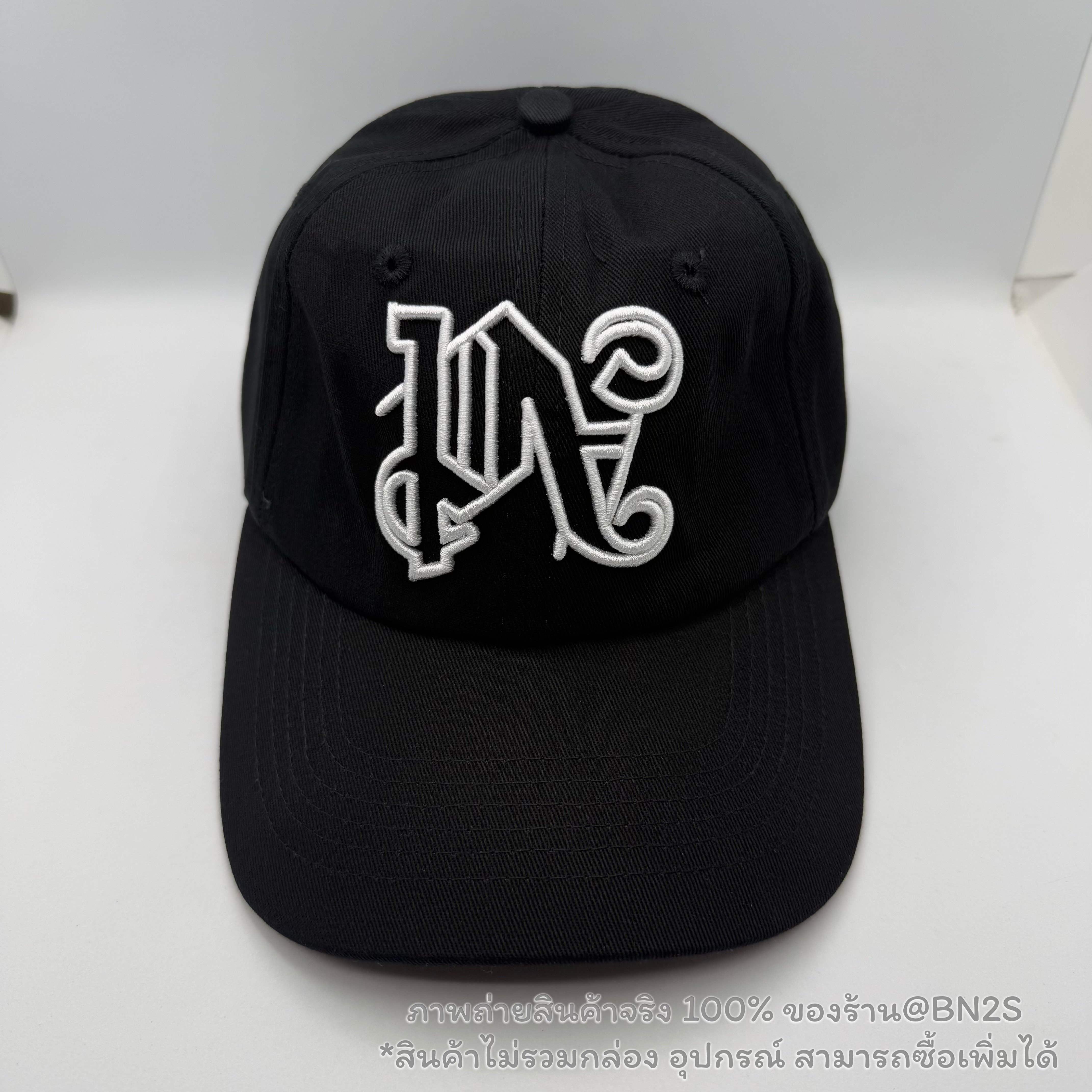 Palm Angles MONOGRAM CAP หมวกแก็ปผู้ชาย ปักลายโลโก้ ปาล์ม แองเจิ้ล สีดำ งานสวย พร้อมส่งในไทย ไม่มีกล่อง อุปกรณ์